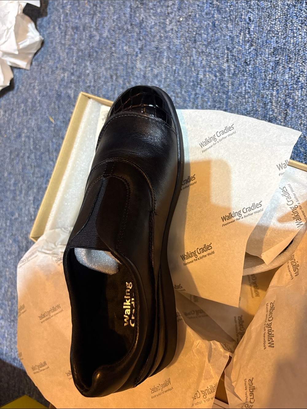 New walking, cradles, black, comfortable shoes black leather
